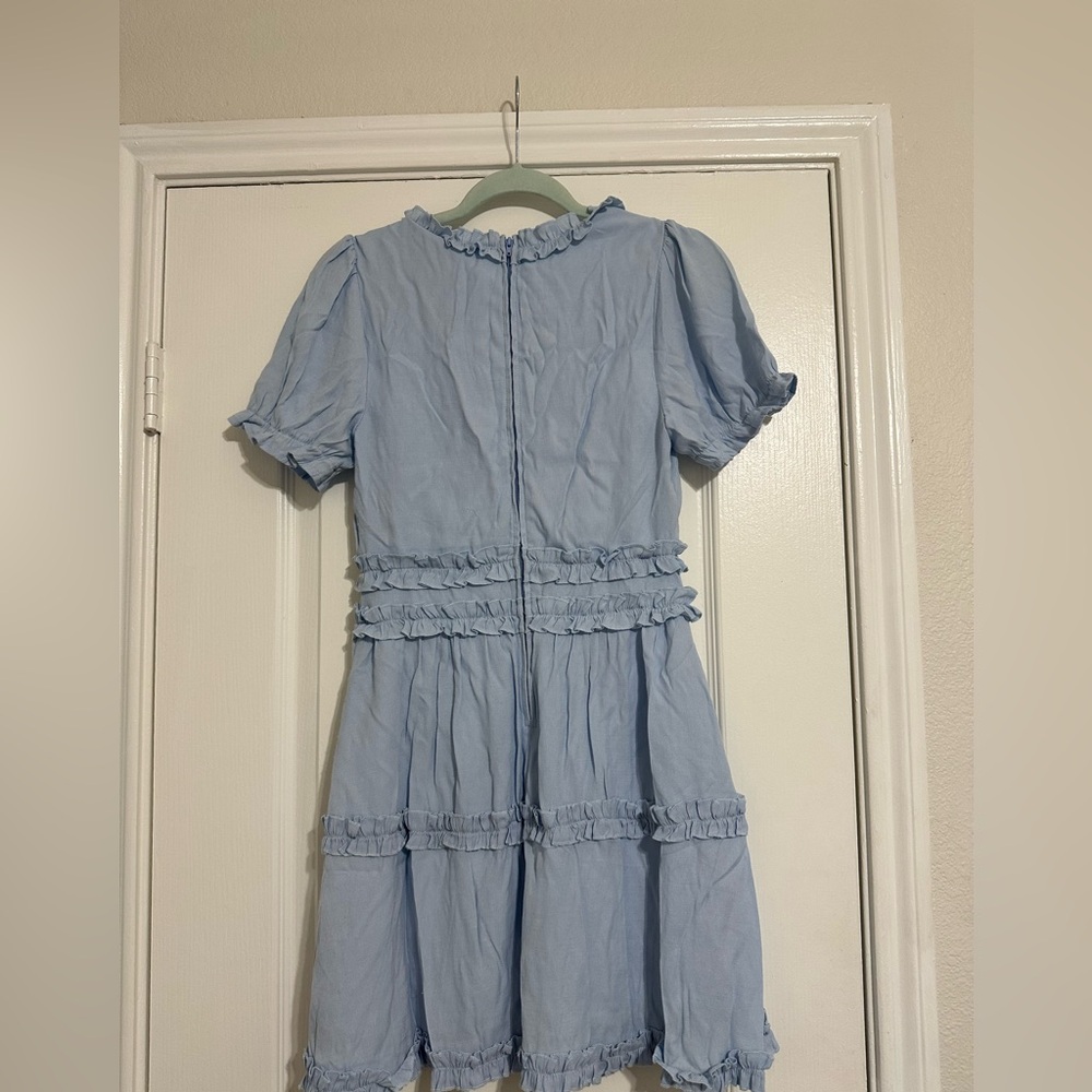 Light Blue Ruffled Dress - Picture 2 of 3